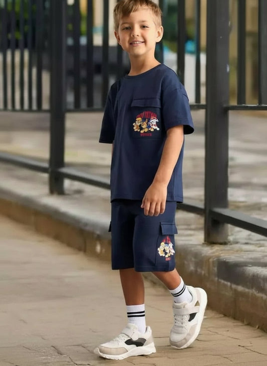 MAX Brand Boys' Paw Patrol Print Cotton T-shirt and Shorts Set